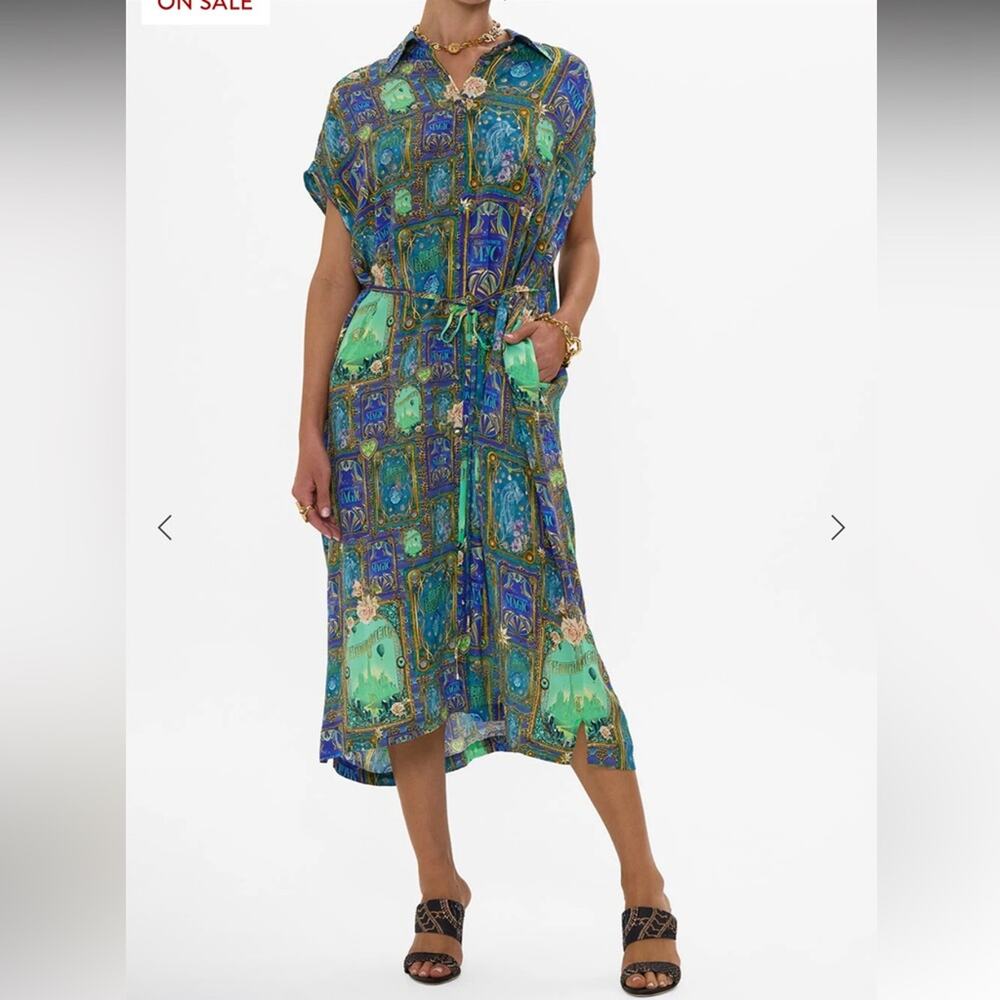 NEW Camilla x Wicked The Defy Gravity Sleeveless Shirtdress Silk Sz XS/S
